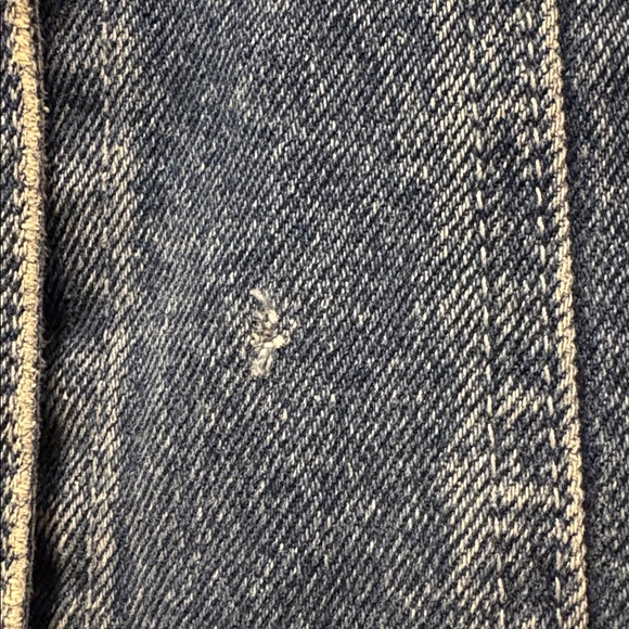 Upcycled Denim Embellished Handmade Jacket with Purple Accent Collar size M. - Picture 8 of 14